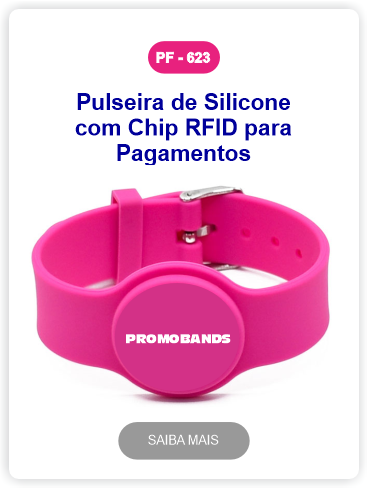 pulseiras de silicone com chip