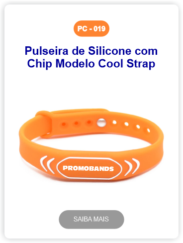 pulseiras de silicone com chip