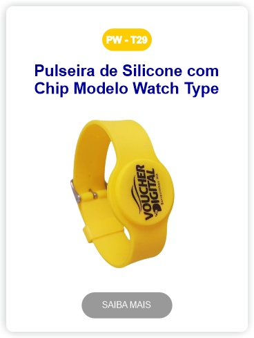 pulseiras de silicone com chip