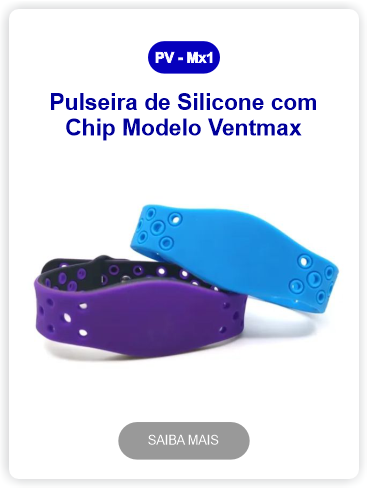 pulseiras de silicone com chip