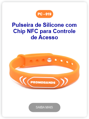 pulseiras de silicone com chip