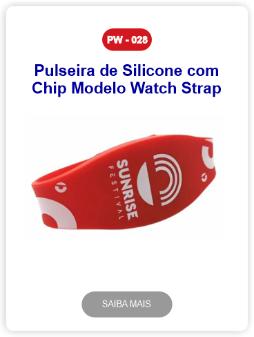 pulseiras de silicone com chip